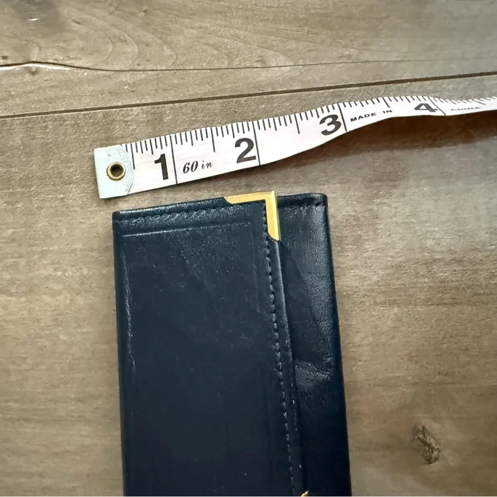 Vintage Princess Gardner Key Pouch Full Grain Cowhide Navy‎ Blue Gold Papers
